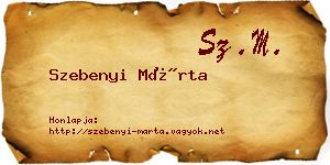 Szebenyi Márta névjegykártya