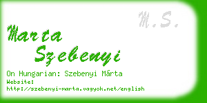 marta szebenyi business card
