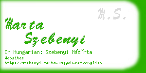 marta szebenyi business card